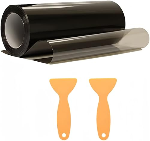 Mioke Láminas para Faro, 30 * 300cm PVC Protector Film Autoadhesivo Vinilo Pegatina para Faros de Coche Negro/Amarillo (Negro)
