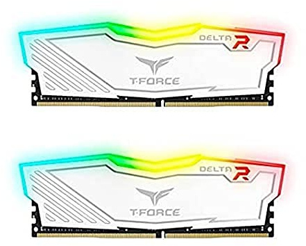TEAMGROUP Team T-Force Delta RGB DDR4 Gaming Memory, 2 x 8 GB, 3200 Mhz, 288 Pin DIMM, White