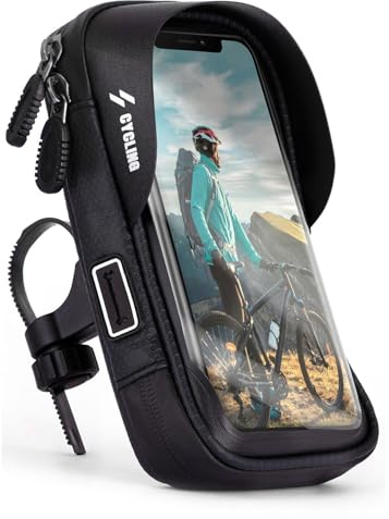 ONEFLOW Handyhalterung Fahrrad Lenkertasche Wasserdicht für alle Apple iPhone Fahrradhalterung 360° Drehbar Handyhalter Motorrad Fahrradtasche Lenker Smartphone Halterung mit Fenster, Schwarz