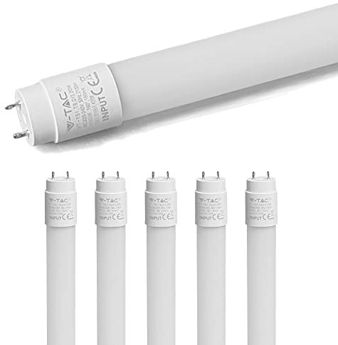 ZONE LED Set di 5 tubi LED da 120 cm, bianco neutro (4000 K), 160 lm, 1920 lumen, T8, G13-12 W (sostituisce 36 W), incluso avviatore, tubo fluorescente, tubo al neon
