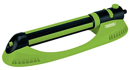 Draper 9-21 Jets Oscillating Sprinkler | 50 to 222m2 Coverage Area | Adjustable Spray Angle | Built-in Flow Control | Lawn Watering Tool | 09957