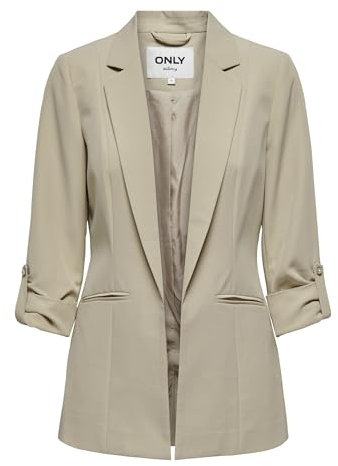 ONLY Damen Blazer ONLKayle Orleen Sakko mit Dreiviertel-Ärmeln 15218743 Oxford Tan 42
