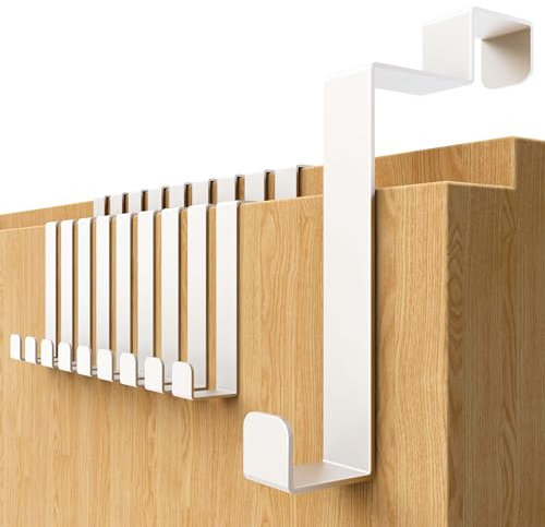 4smile Türhaken Innenseite, 10 Stück - Weiße Türhaken zum Einhängen, Kleiderhaken Tür für Jacken und Handtücher - Belastbare Türgarderobe Rückseite, hochwertige Handtuchhalter Tür Innen