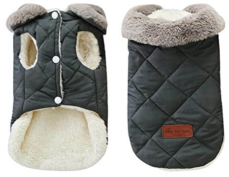 Hundemantel Winter,Hundemantel für Hunde,Wasserdichter Hundemantel,Warm Hunde Winterjacke,Weicher Fleece Hundemantel,Weste Hundewintermantel für kleine Hunde und Katzen(S,Dunkelgrün)