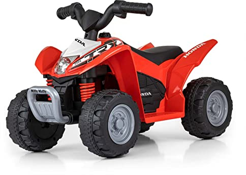 Milly Mally Honda ATV Quad Electric Kids 2 Years and Above Kids Electric Car with Horn, Storage Box, Load 25 kg Red