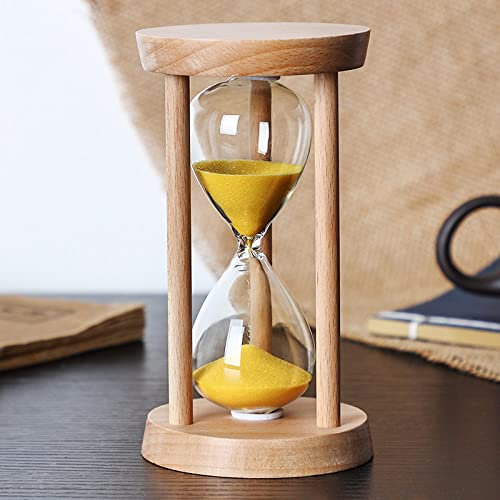 YMXCNM Sanduhr,Kreative Original-Sanduhr Aus Holz, Wohnzimmer-Ornament, 3/5/10/15/20/30 Minuten, Tropfenfester Glas-Timer, Desktop-Dekor, Für Küche, Restaurant, Dekorativ,20Min