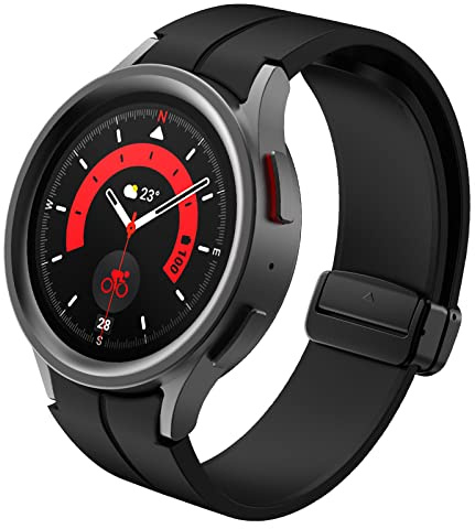 FunBand kompatibel mit Samsung Galaxy Watch 5, 20mm Magnetisches Armband weiches Textur Silikon Ersatzarmband ist für Samsung Galaxy Watch 5 Pro 45mm Samsung Galaxy Watch 4 40mm / 44mm Smart Watch