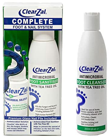 Combo Pack - ClearZal Complete Fungal Nail Treatment | Foot and Nail System + New ClearZal Foot Cleanser - Antifungal and Antimicrobial Foot Wash