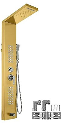 EYESLA Pannello Doccia 5 in 1 Tower System Colonna Doccia Soffione Doccia A Pioggia Colonna Doccia A Cascata Idromassaggio in Acciaio Inox