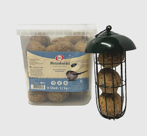 30 Meisenknödel ohne Netz + Meisenknödelspender Futtersäule für Vögel Eichhörnchen Beweis Futterstation