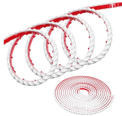 jojofuny Bordure Adhésive Flexible Pvc 5m x 1cm Blanc Moulures Décoratives Plinthes De Finition Pour Murs Meubles Décoration Intérieur