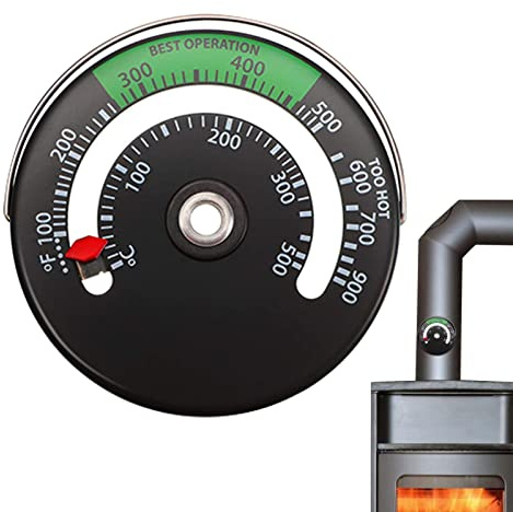 Lnhgh Kaminofen Thermometer Für Ofenrohr, Kamin Ofen Thermometer Feuer Herd Rohr Thermometer Messgerät Für Holz Log Kaminrohr Ofen Temperatur Messgerät