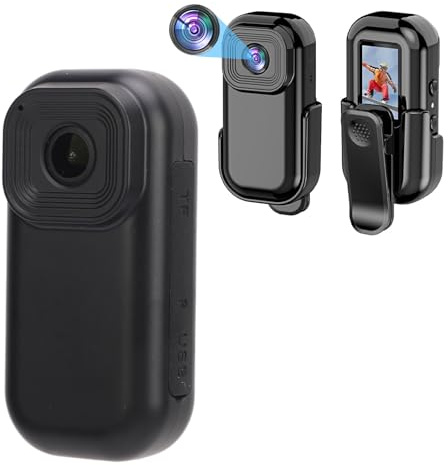 Jectse Mini Telecamera per il Corpo 1080P, Telecamera Sportiva Indossabile Anti-vibrazione WiFi Integrato, Batteria da 500 MAh e Filettatura da 1/4, Videocamera Montata Sul Corpo con