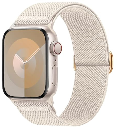 Msksjer Armband kompatibelt med Apple Watch Ultra 3 2 1, 49 mm, 44 mm, 45 mm, 46 mm, 42 mm (Series 3 2 1) för kvinnor, män, nylon singelögla elastiska sportband för iWatch Series 11, 10, 9, 8, 7, 6