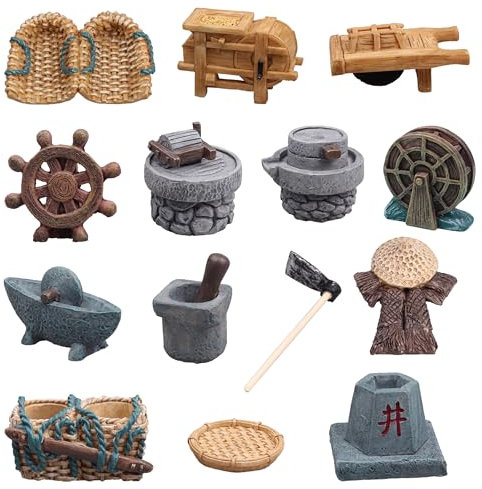 Cayway 14 Pz Miniatura Giardino Attrezzi, Accessori Giardino Miniatura Set, Attrezzi per La Fattoria del Giardino Delle Fate, Decorazioni da Giardino in Miniatura per La Decorazione di Micro Paesaggi