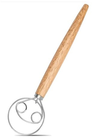Compatibile for impasto danese Frusta Frullino for le uova Frullino for il pane Frusta for uova a mano Manico in legno Frusta in acciaio inossidabile Utensili for uova Accessori for la cottura della c