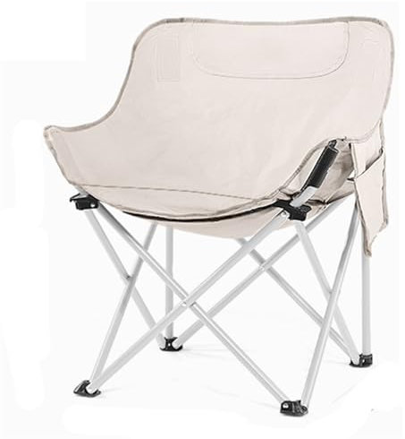 SPXTOM Klappbarer Angelstuhl, Oxford-Stoff, Leichter Campinghocker mit Rückenlehne, tragbar, for Erwachsene, Outdoor-Picknick (Color : White)