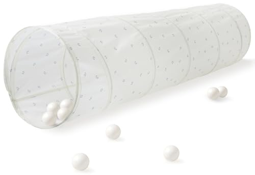 3 Sprouts Krabbeltunnel Kinder, recycelter Stoff, Heidelbeere Elfenbein | leichte Spielröhre für Bewegung, Krabbeln und Verstecken flach verstaubar für Wohnzimmer, Kita und drinnen/draußen mob
