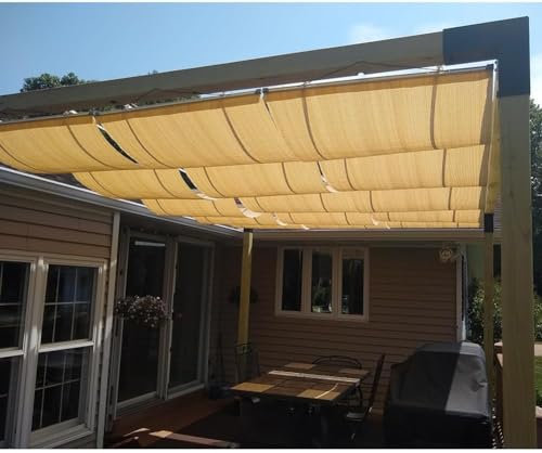 Kanduo Versenkbare Pergola-Abdeckung Einziehbare, belüftete Markise for den Gartenpavillon im Freien, anpassbar, der Oben genannte Preis Gilt for 1 Quadratmeter Einziehbare Wellenmarkise