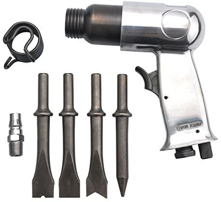 Kit de marteau pneumatique, Marteau à Air industriel 1/4 pouces 150mm poignée puissante outil de pelle à marteau pneumatique à burin à Air de Type droit,Poids léger