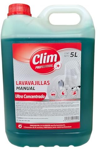 Clim Profesional Lavavajillas PODER ULTRA Muy Concentrado en Garrafa de 5 Litros. Para uso Profesional y Doméstico. Máximo ahorro.