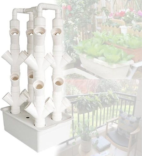 Quixnova Équipement de Plantation hydroponique avec Pompe à Eau et Adaptateur, kit de Culture hydroponique 16/32 Trous, Outils de Culture hydroponique d'intérieur à arrosage Automatique,32holes