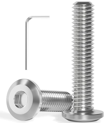 Dayalo 30 Stück Flachkopfschrauben M6 x 30mm aus Edelstahl A2 V2A für Möbel | Innensechskant Schrauben M6, Vollgewinde, mit Innensechskantschlüssel für Geräte, Werkstatt, Innen- und Außenbereich