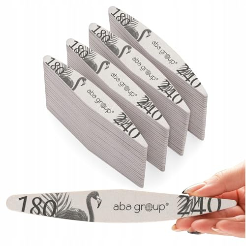 ABA GROUP Lot de 100 limes à ongles - Wings 180/240 - Pour manucure et pédicure - Limes à ongles de qualité supérieure pour ongles en gel - Idéal pour les ongles en gel