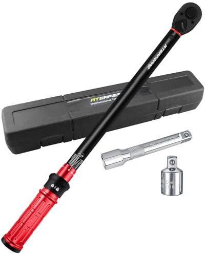 ATsafepro Torque Wrench 1/2 Drive -Dual Scales 10-160 Ft-Lb /13.60-217 Nm,1/2 Torque Wrench-High Precision ±3%,Tire Torque Wrench-72 Tooth Dual-Direction,Easy Use for Bikes, Moto & Cars