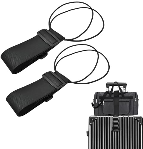 Amexo 2 Piezas Correa Maleta, Elastic Fastening Belt for Luggage Correas de Equipaje Ajustables Cinta para Sujetar Bolsos a Maletas, Accesorios Portátiles para Equipaje de Viaje