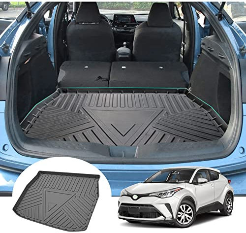 LXBSXY Maßgeschneidert Gummimatte Kofferraumwanne für Toyota C-HR 2016-2022 2023,Anti Rutsch Matte Auto,Schutzmatte schwarz,Kofferraummatte Zubehör