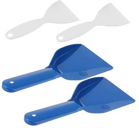 PHENOFICE 4pcs Plastic Refrigerator Ice Shovel Tool for Kitchen Cleaning Multifunctional Ice Remover Handheld Design for Freezer Scraper and Kitchen Accessory