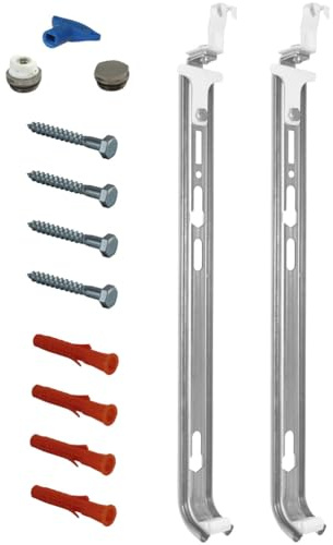 Jabema 2 fixations de radiateur de 300 mm et 1 kit de bouchons 1/2 - Console de montage rapide - Console murale - Support de radiateur - Support de fixation pour radiateur