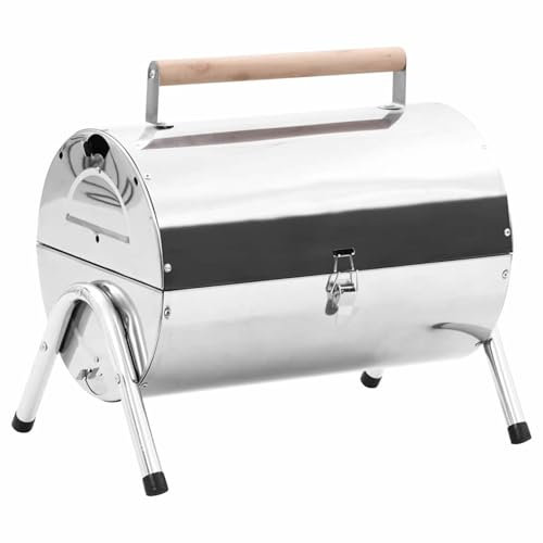Juroupi Barbacoa de carbón de sobremesa Acero Inoxidable Doble Parrilla Parrilla Barbacoa Cajon Barbacoa