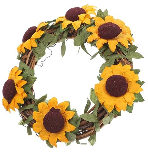 Uonlytech Sonnenblumenkranz Wanddeko Künstlicher Blumenschmuck Für Tür Und Handgefertigtes Accessoire Für Festliche Anlässe Langlebig Und Dekorativ
