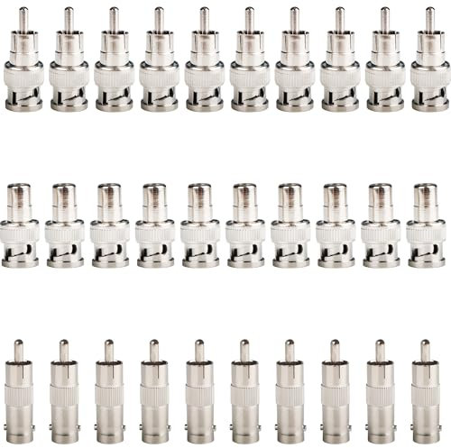 BNC to RCA Adapter Connectors Kit - BNC Female to RCA Male, BNC Male to RCA Female, BNC Male to RCA Male Jack Coaxial Coax Adapter Kit Coupler for CCTV Security Camera Surveillance Video
