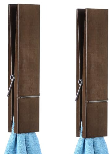 Confezione da 2 mollette in legno da 30,5 cm, grandi clip a molla per portasciugamani, fai da te, matrimoni, lavanderia, decorazioni per fattorie