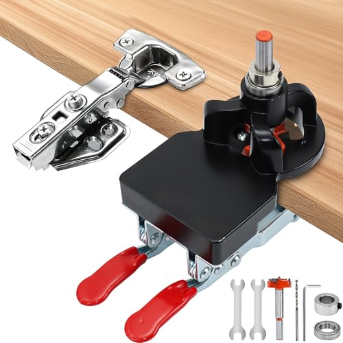 35mm Concealed Hinge Jig Hole Set | 35mm Hinge Jig For Cabinet Doors. Double Clamp Design Helps Stable Drilling And Accurate Positioning