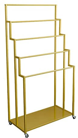 Espositore da pavimento a 5 livelli per negozi al dettaglio - Scaffale a scaletta per sciarpe e coperte, carrello versatile per riporre asciugamani per un merchandising efficiente