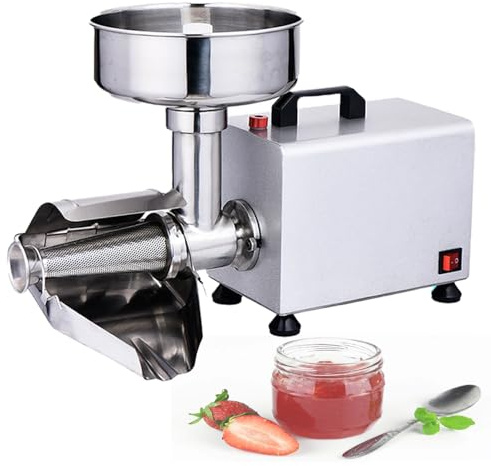 VzxCrue Macchina per La Spremitura dei Pomodori in Acciaio Inossidabile, Spremiagrumi Automatico per Pomodori, Spremiagrumi per Frutta, per Inscatolare Passate di Pomodoro