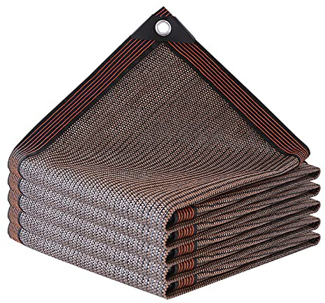 Tenda parasole in HDPE ad alta densità, 1 x 16 m, marrone, con occhielli di protezione UV al 95%, rinforzata, ideale per balconi e giardini, frangivento, telone parasole.