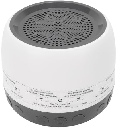 Goshyda Macchina Portatile per Rumore Bianco con BT, 13 Suoni Rilassanti e Timer, Macchina Audio Compatta USB per il Sonno di Bambini e Adulti, Memoria per i Viaggi