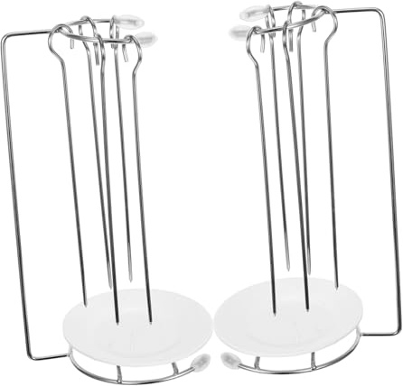 DIYEAH 2 ensembles Support Suspendu Acier Inoxydable pour Brochettes Rack de Barbecue avec Aiguilles Acier Résistant pour Grillades et Présentations Alimentaires