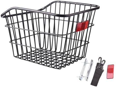Nishiyuenyi Metal Wire Rear Wheel Basket Without Cover, Black, for
