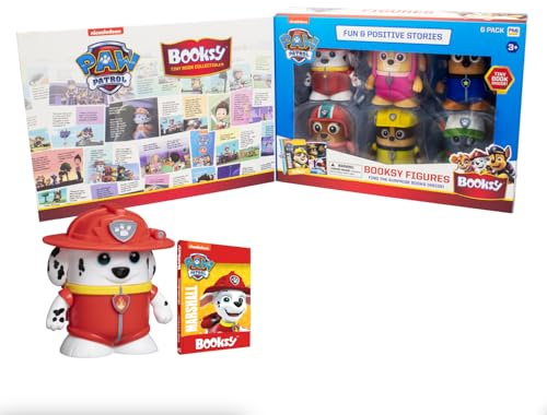 P.M.I. Booksy PAW Patrol Edition | 6-Pack Collectible Figures with Built-in Tiny Storybooks | Educational Toy Set for Kids | Officially Licensed by PAW Patrol