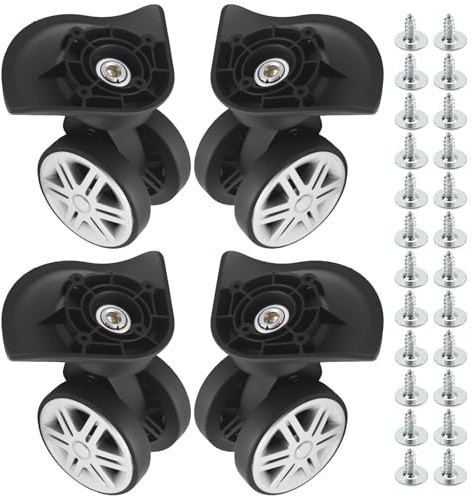 JUUDDENPARTS 2 Pairs Suitcase Wheels Replacement, Multi-functional Luggage Wheel Replacement, PVC and Stainless Steel Design, Suitable for Travel and Business Suitcases
