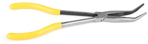 Eujgoov Needle Nose Pliers Set 270mm Steel Ergonomic Tool Cable Cutters 45 Degree 90 Degree O Shape for Auto Repair Maintenance Telecommunications (Extended 45°)