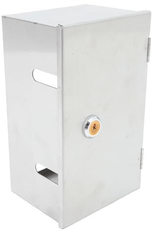TEHAUX Caja de Protección para Enchufe de Pared 86 Tipo, Acero Inoxidable, Cerradura Antirrobo y Tapa para Dos Tomacorrientes, Cubierta Protectora para Enchufe Exterior Segura