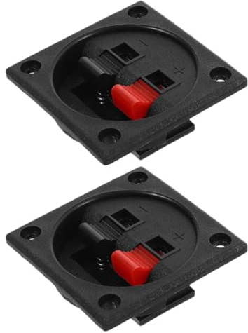 BESTYASH Terminali per Altoparlanti a Molla Quadrati 2 Pezzi, Connettore Trasparente per Cavi Audio, Morsetti per Casse Acustiche per Home Theater e Sistemi Audio Professionali