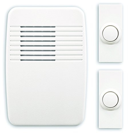 Heath/Zenith SL-6167-C Heath Zenith Wireless Plug-In Door Chime Kit with 2 Push Buttons, White